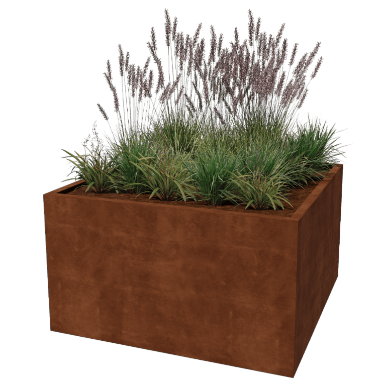 Donica ze stali corten - Kwadratowe - 140 x 140 x 80 cm - Spawany
