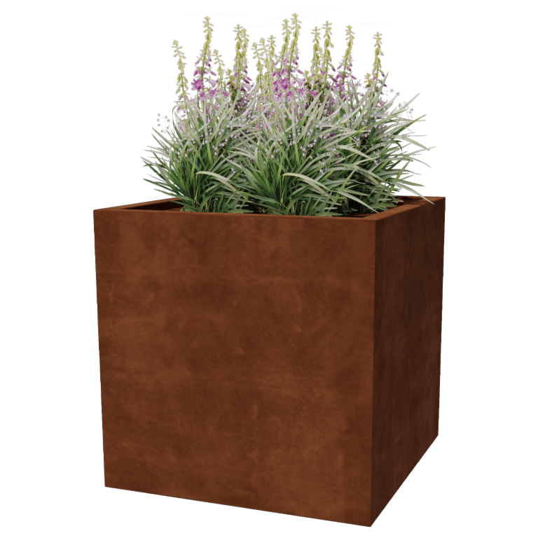Donica ze stali corten - Kwadratowe - 80 x 80 x 80 cm - Spawany