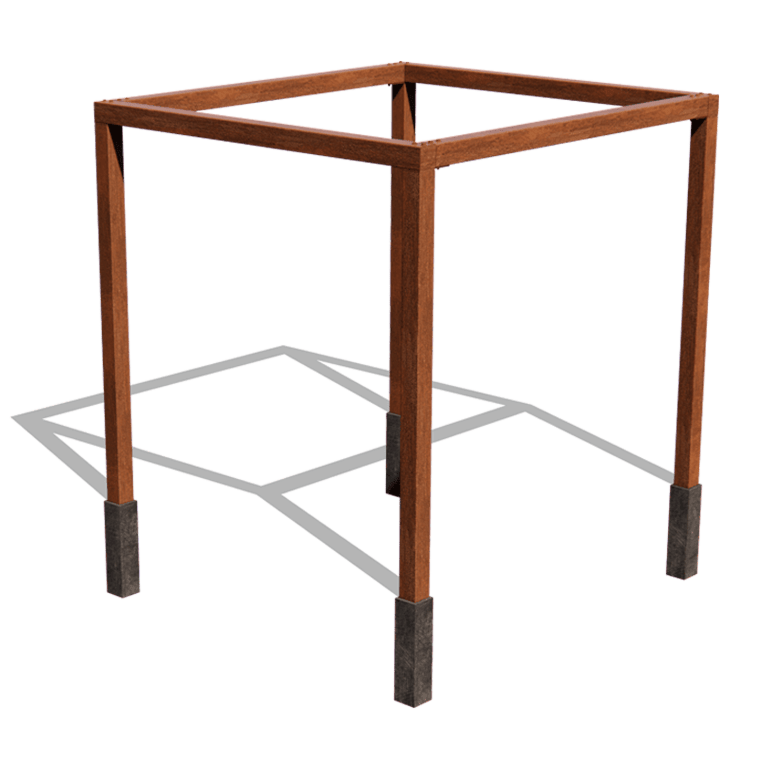 Pergola ze stali corten - Kwadratowe - 274 x 250 x 230 cm