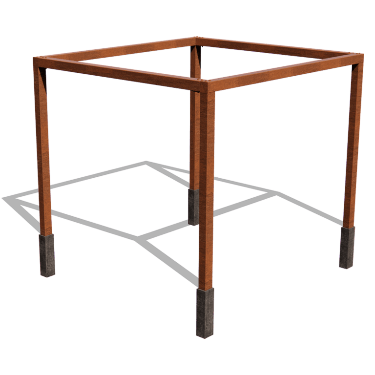 Pergola ze stali corten - Kwadratowe - 324 x 300 x 230 cm