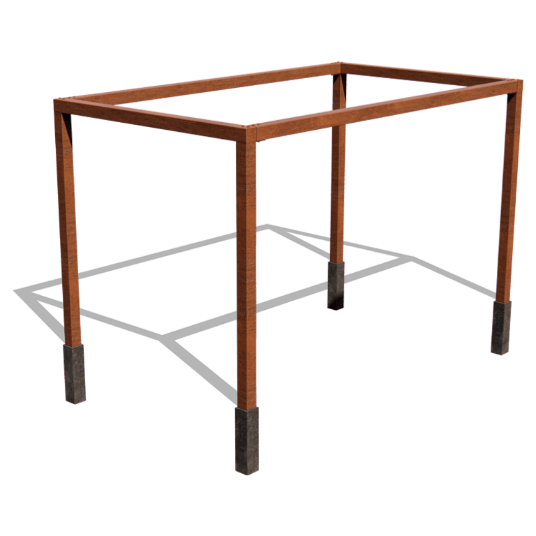 Pergola ze stali corten - Prostokątne - 424 x 250 x 230 cm