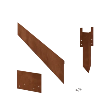 Obrzeże trawnikowe ze stali corten - Zagięte - Wysokość 13 cm - Kompletny zestaw 24 metr