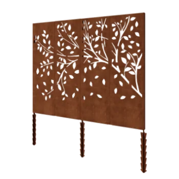 Panel dekoracyjny ze stali corten - Drzewo kompletny zestaw - 240 x 6 x 190 cm