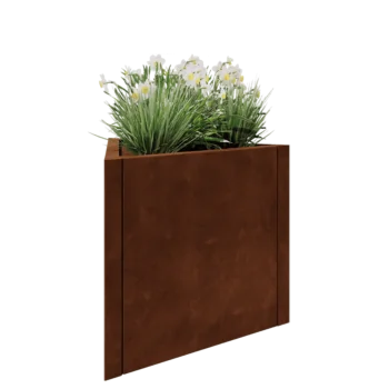 Donica ze stali corten - Trójkątne równoboczny - 70,6 x 61 x 60 cm - Bez płyty dolnej