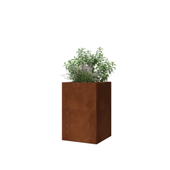 Donica ze stali corten - Kwadratowe - 40 x 40 x 60 cm - Bez płyty dolnej