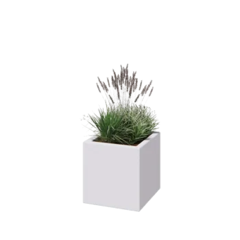Donica poliestrowa - Kwadrat - 40 x 40 x 40 cm - RAL9010 matowy (biały) - Z dnem