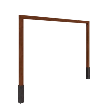 Pergola ze stali corten - Proste - 400 x 230 cm - Z bloczkiem betonowym