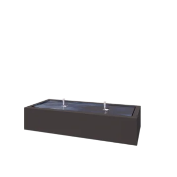 Fontanna ogrodowa z aluminium - Lyra - 200 x 80 x 40 cm - RAL7016 matowy (szary antracyt) - Z oświetleniem LED