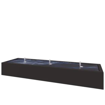 Fontanna ogrodowa z aluminium - Lyra - 300 x 80 x 40 cm - RAL9005 matowy (czarny) - Z oświetleniem LED