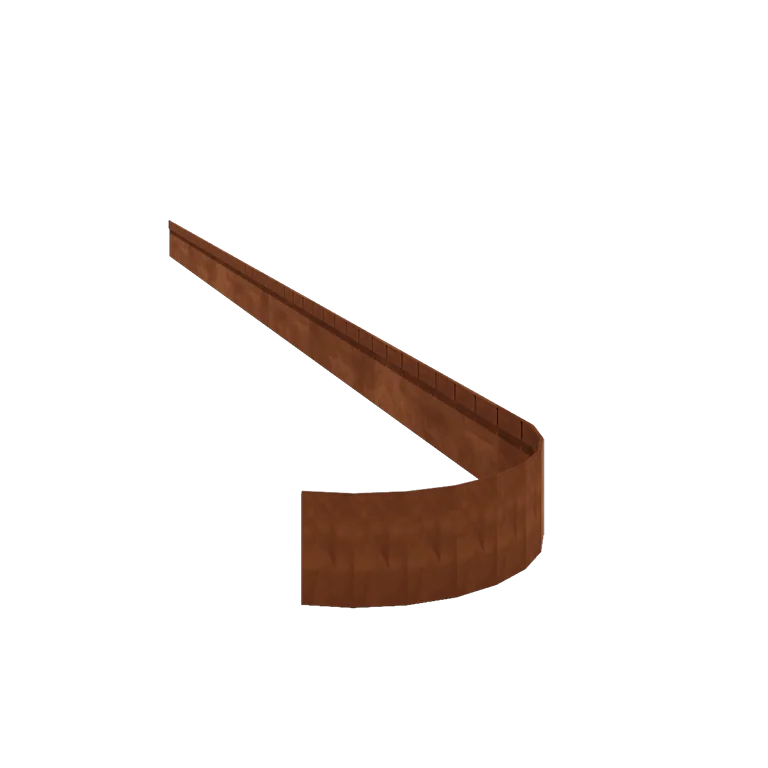 Obrzeże trawnikowe ze stali corten - Zagięte FLEX - Wysokość 13 cm - 150 cm