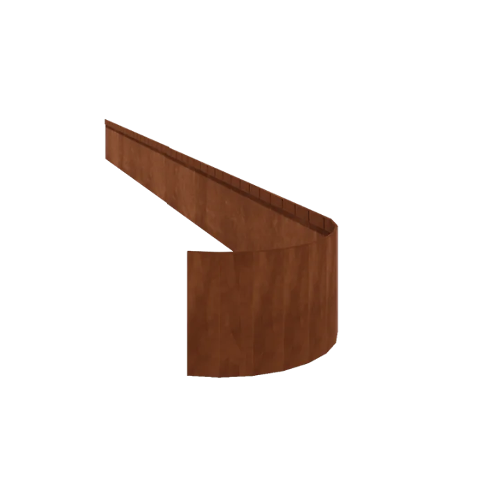 Obrzeże trawnikowe ze stali corten - Zagięte FLEX - Wysokość 23 cm - 240 cm