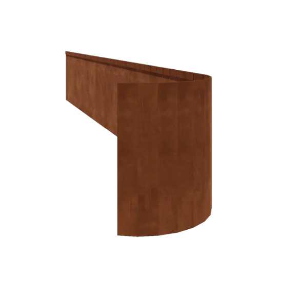 Obrzeże trawnikowe ze stali corten - Zagięte FLEX - Wysokość 45 cm - 150 cm