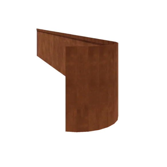 Obrzeże trawnikowe ze stali corten - Zagięte FLEX - Wysokość 45 cm - 240 cm