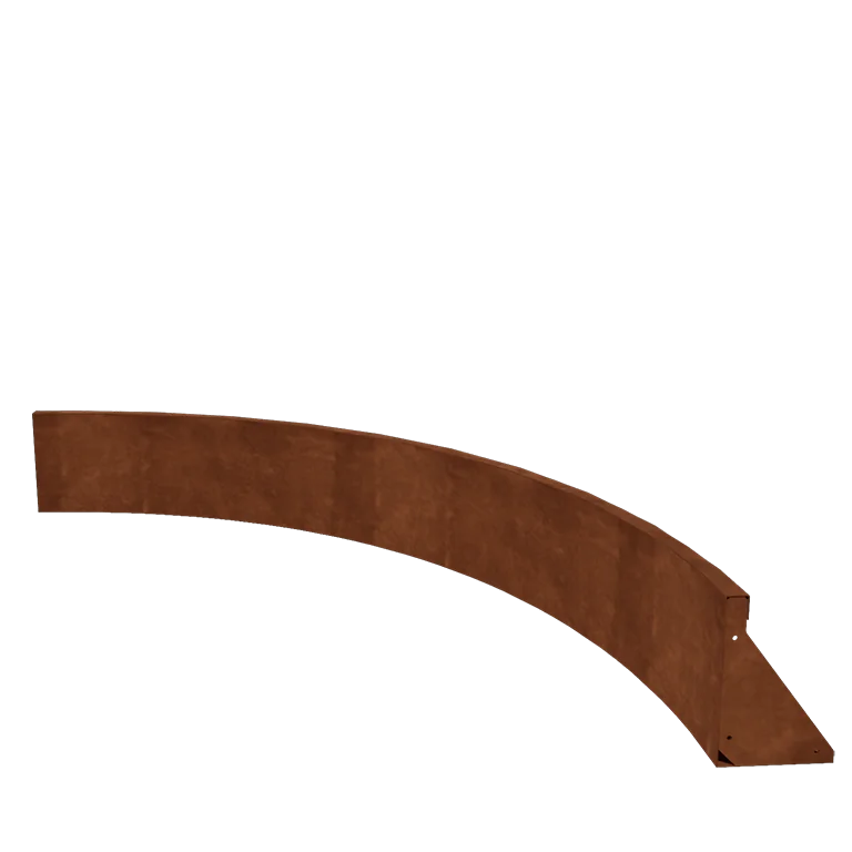 Mur oporowy ze stali corten - Łuk wewnętrzny - 150 x 150 x 30 cm