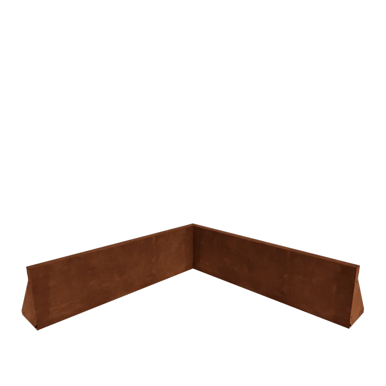 Mur oporowy ze stali corten - Narożnik wewnętrzny - 100 x 100 x 30 cm
