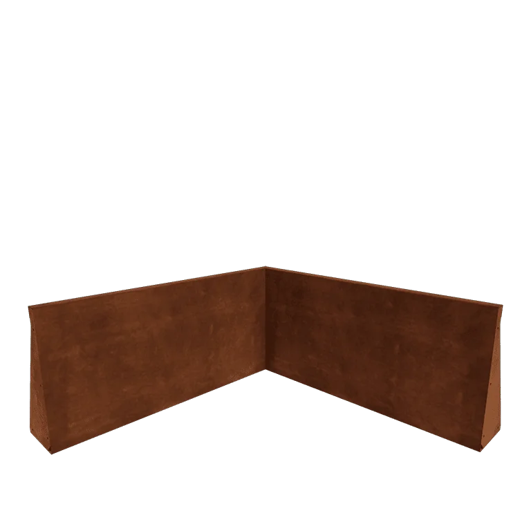 Mur oporowy ze stali corten - Narożnik wewnętrzny - 100 x 100 x 50 cm