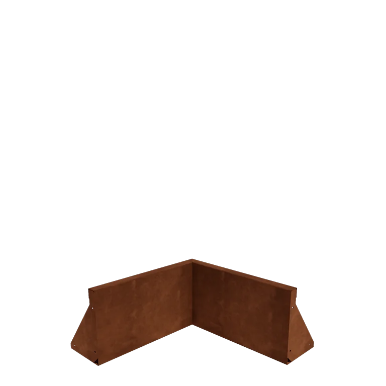 Mur oporowy ze stali corten - Narożnik wewnętrzny - 50 x 50 x 30 cm