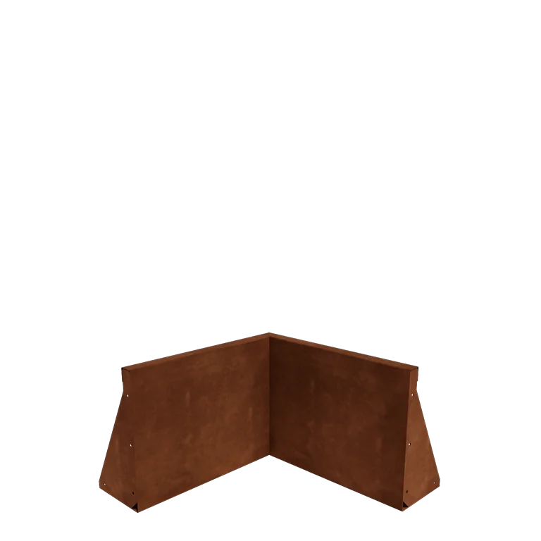 Mur oporowy ze stali corten - Narożnik wewnętrzny - 50 x 50 x 40 cm