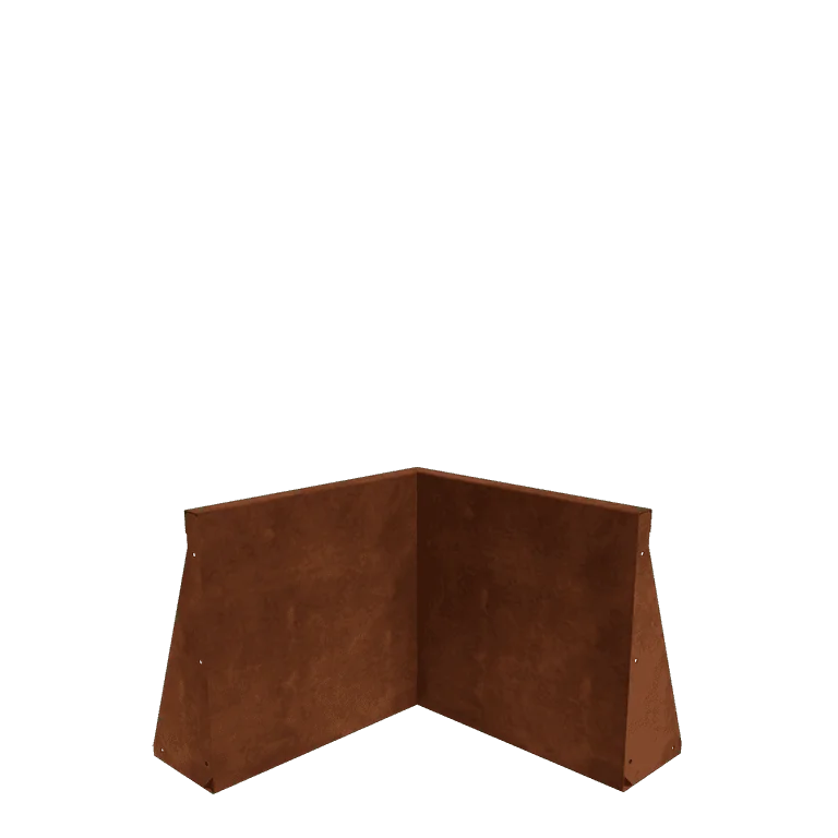 Mur oporowy ze stali corten - Narożnik wewnętrzny - 50 x 50 x 50 cm
