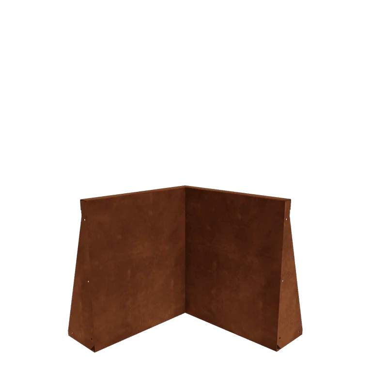Mur oporowy ze stali corten - Narożnik wewnętrzny - 50 x 50 x 60 cm