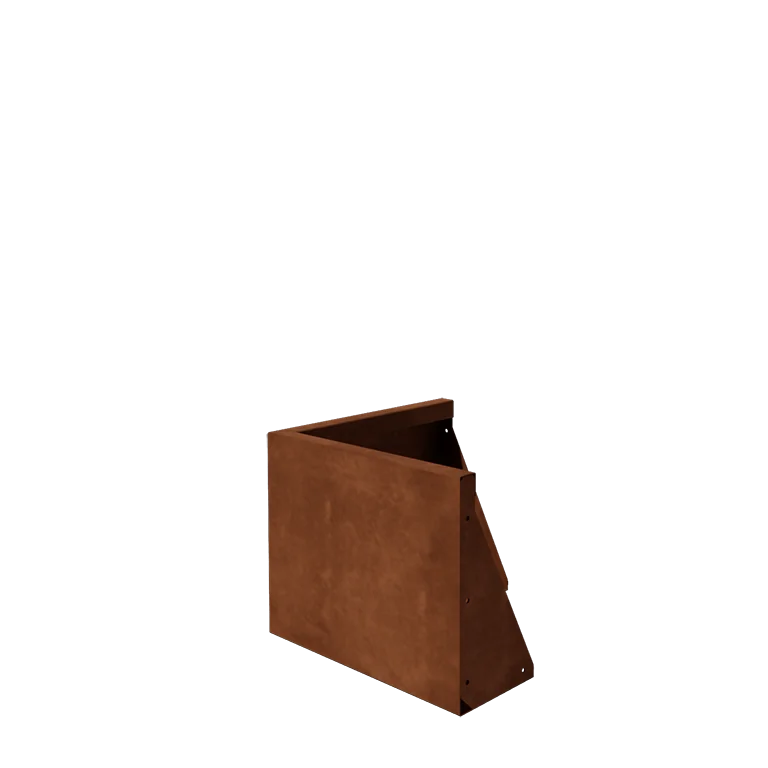 Mur oporowy ze stali corten - Narożnik zewnętrzny - 50 x 50 x 40 cm