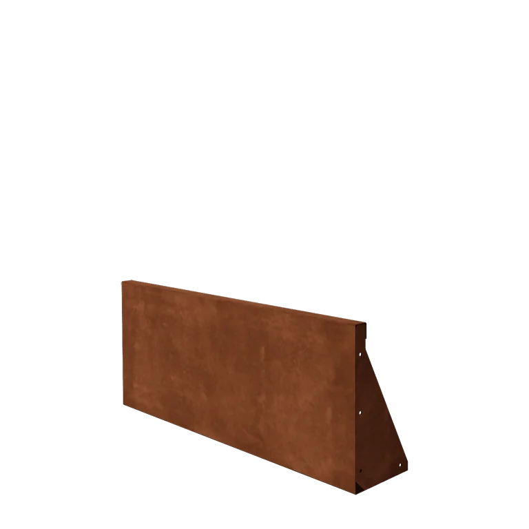 Mur oporowy ze stali corten - Proste - 100 x 40 cm