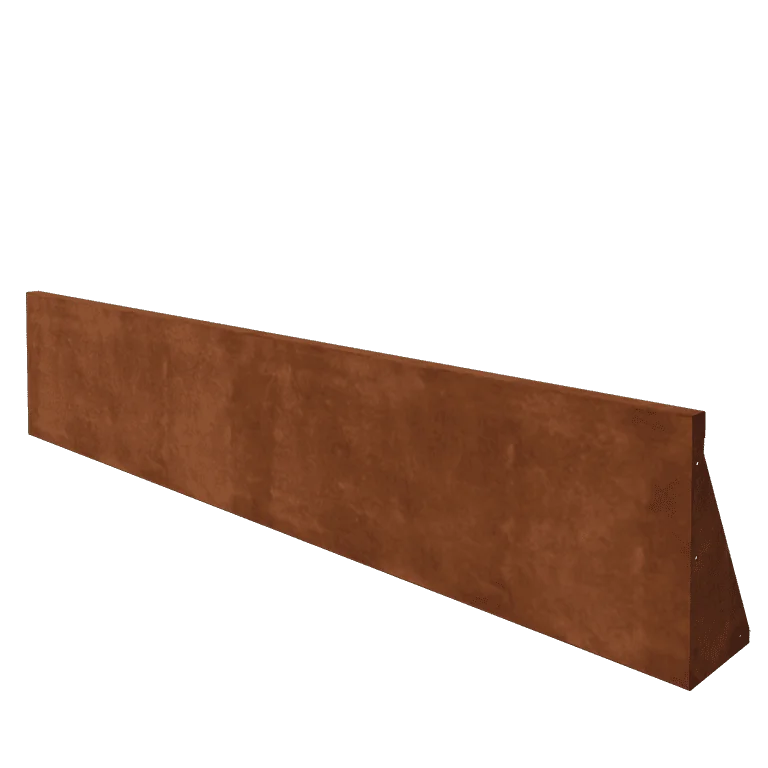 Mur oporowy ze stali corten - Proste - 200 x 40 cm