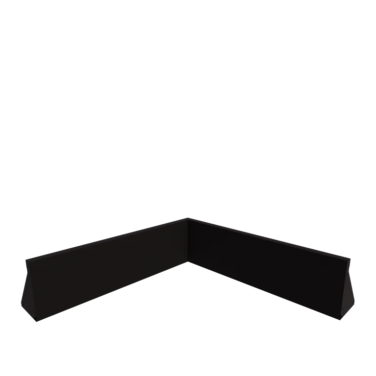 Stalowy mur oporowy - Narożnik wewnętrzny - 100 x 100 x 30 cm - RAL9005 matowy (czarny)