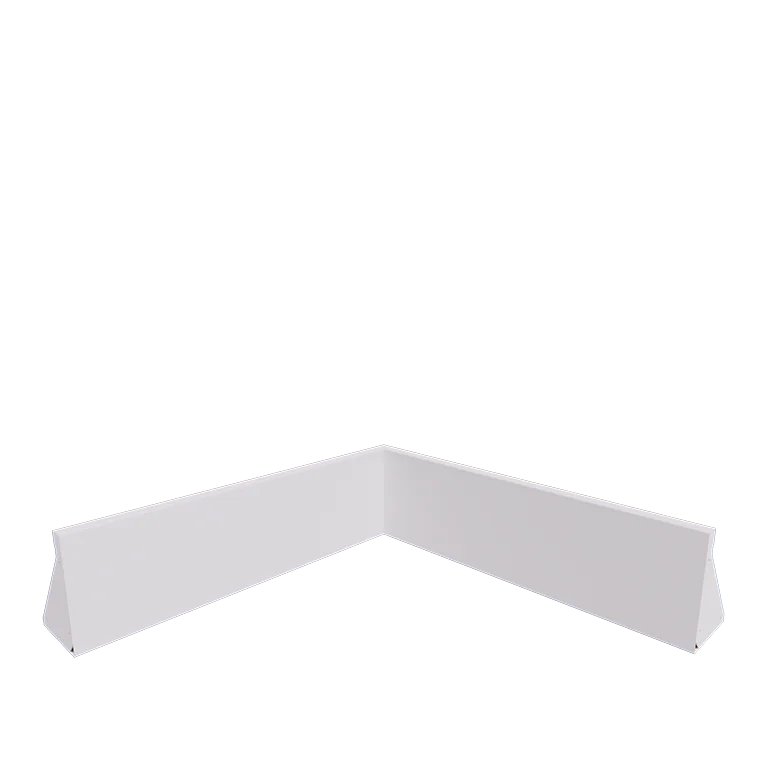 Stalowy mur oporowy - Narożnik wewnętrzny - 100 x 100 x 30 cm - RAL9010 matowy (biały)