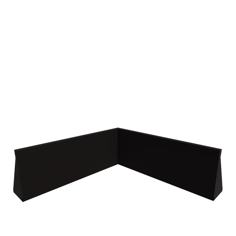 Stalowy mur oporowy - Narożnik wewnętrzny - 100 x 100 x 40 cm - RAL9005 matowy (czarny)