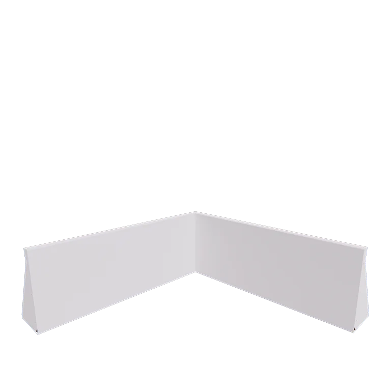 Stalowy mur oporowy - Narożnik wewnętrzny - 100 x 100 x 40 cm - RAL9010 matowy (biały)