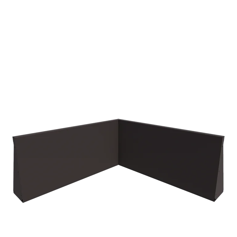 Stalowy mur oporowy - Narożnik wewnętrzny - 100 x 100 x 50 cm - Inny kolor RAL