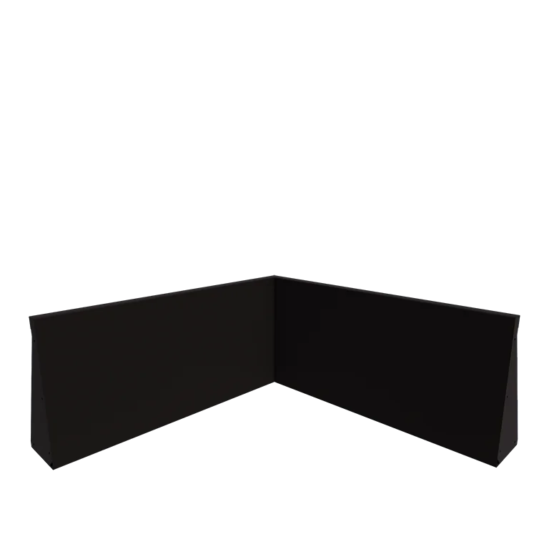 Stalowy mur oporowy - Narożnik wewnętrzny - 100 x 100 x 50 cm - RAL9005 matowy (czarny)