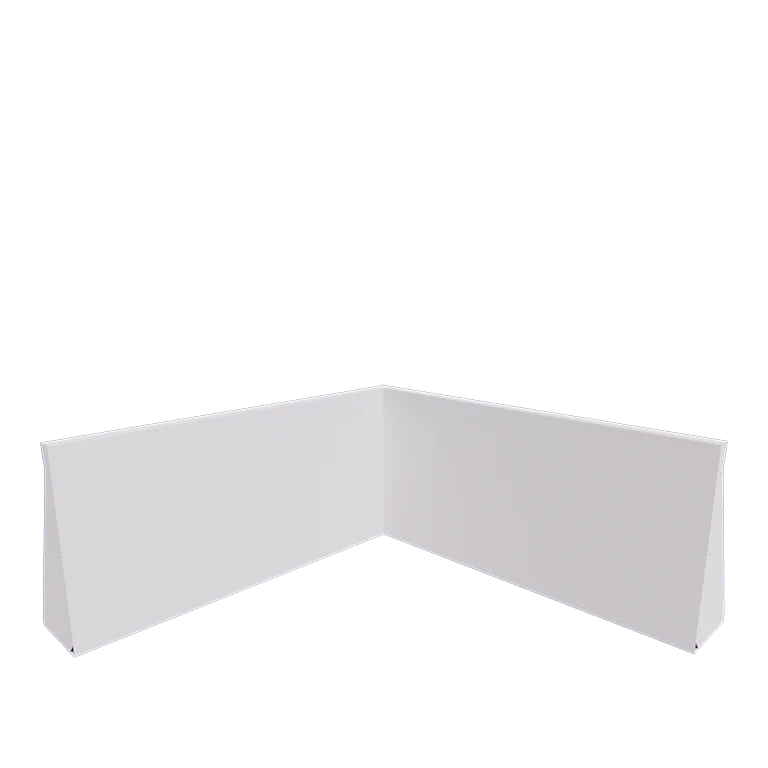 Stalowy mur oporowy - Narożnik wewnętrzny - 100 x 100 x 50 cm - RAL9010 matowy (biały)