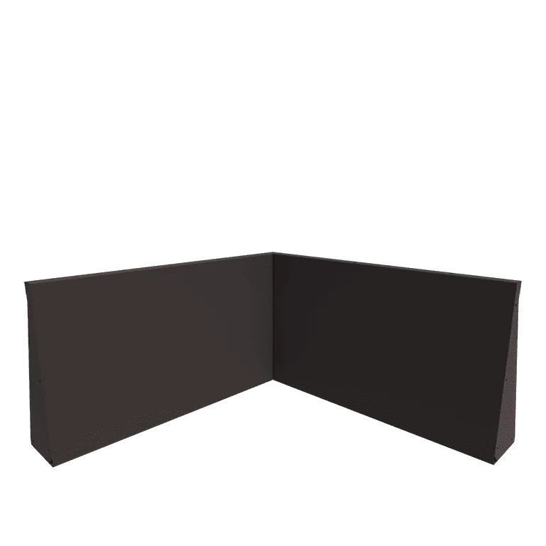 Stalowy mur oporowy - Narożnik wewnętrzny - 100 x 100 x 60 cm - RAL7016 matowy (szary antracyt)