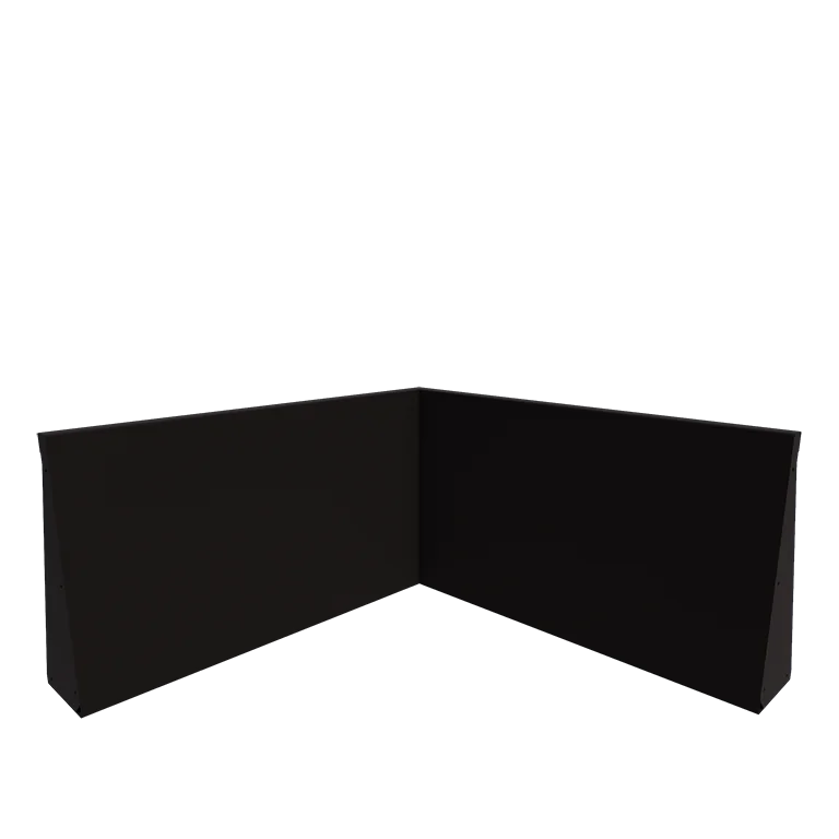 Stalowy mur oporowy - Narożnik wewnętrzny - 100 x 100 x 60 cm - RAL9005 matowy (czarny)