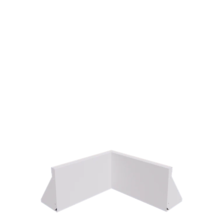 Stalowy mur oporowy - Narożnik wewnętrzny - 50 x 50 x 30 cm - RAL9010 matowy (biały)