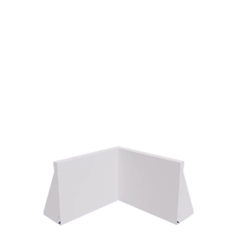 Stalowy mur oporowy - Narożnik wewnętrzny - 50 x 50 x 40 cm - RAL9010 matowy (biały)