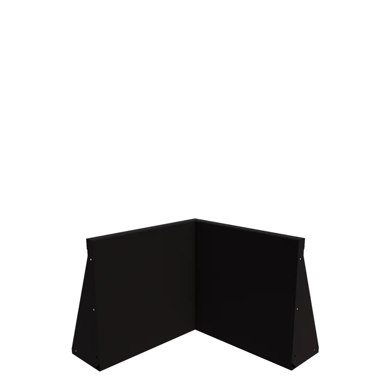 Stalowy mur oporowy - Narożnik wewnętrzny - 50 x 50 x 50 cm - RAL9005 matowy (czarny)