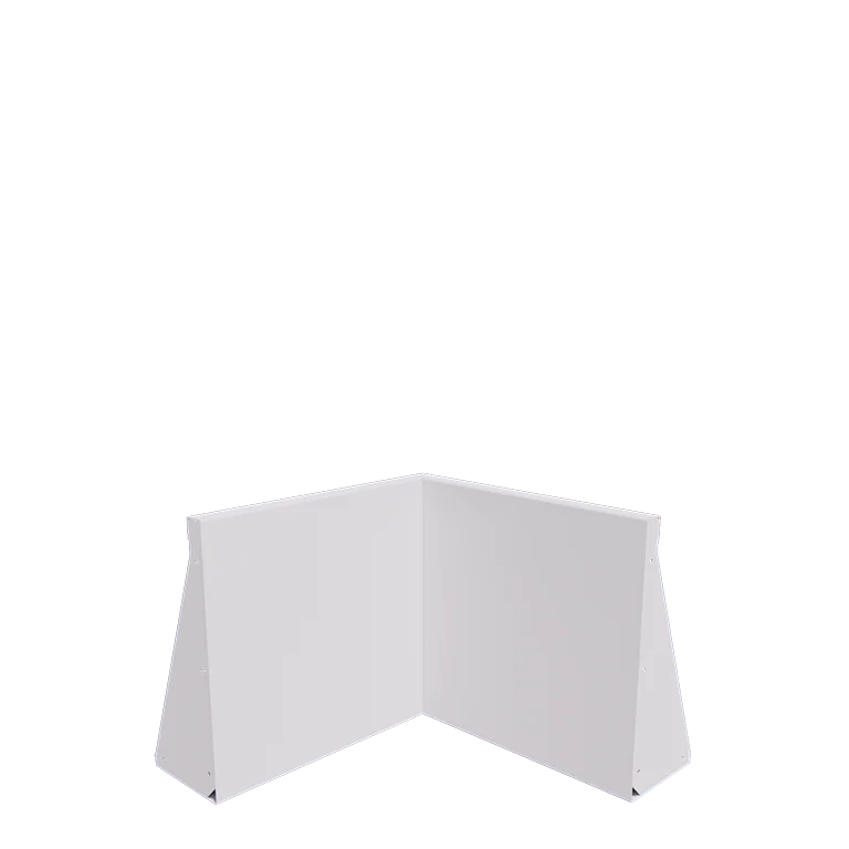 Stalowy mur oporowy - Narożnik wewnętrzny - 50 x 50 x 50 cm - RAL9010 matowy (biały)