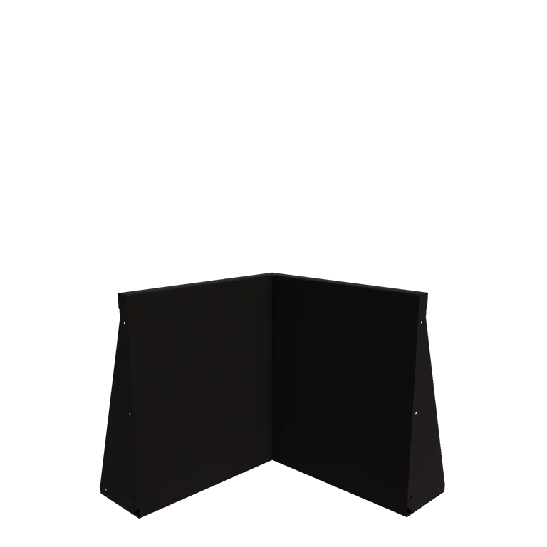 Stalowy mur oporowy - Narożnik wewnętrzny - 50 x 50 x 60 cm - RAL9005 matowy (czarny)