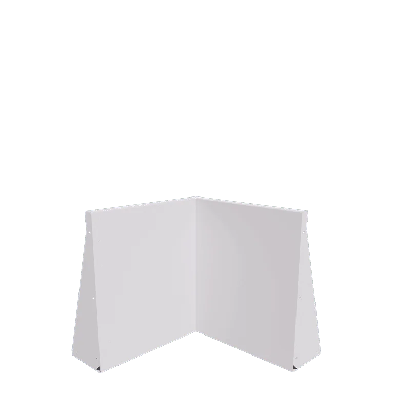 Stalowy mur oporowy - Narożnik wewnętrzny - 50 x 50 x 60 cm - RAL9010 matowy (biały)