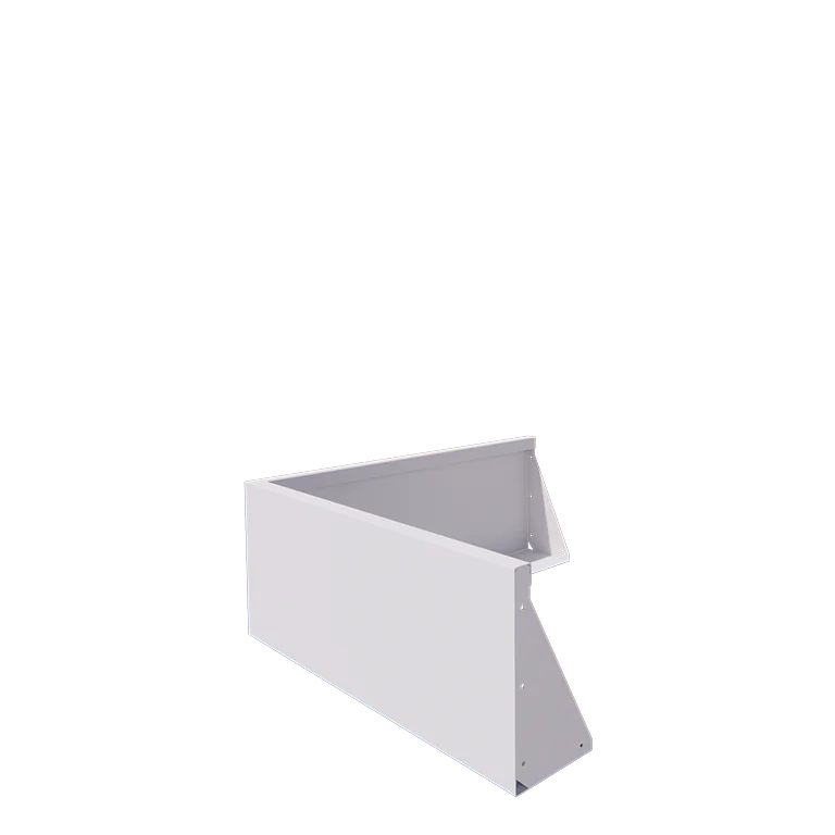 Stalowy mur oporowy - Narożnik zewnętrzny - 100 x 100 x 40 cm - RAL9010 matowy (biały)