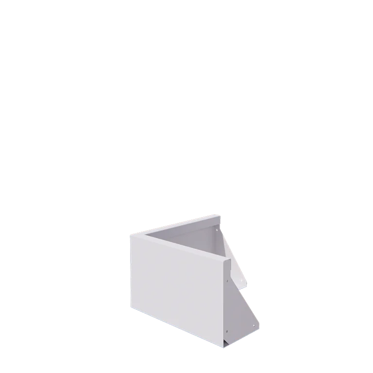 Stalowy mur oporowy - Narożnik zewnętrzny - 50 x 50 x 30 cm - RAL9010 matowy (biały)