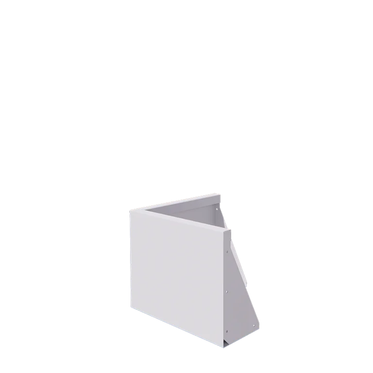 Stalowy mur oporowy - Narożnik zewnętrzny - 50 x 50 x 40 cm - RAL9010 matowy (biały)