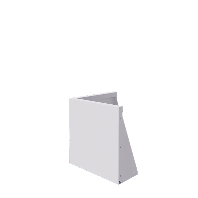 Stalowy mur oporowy - Narożnik zewnętrzny - 50 x 50 x 50 cm - RAL9010 matowy (biały)