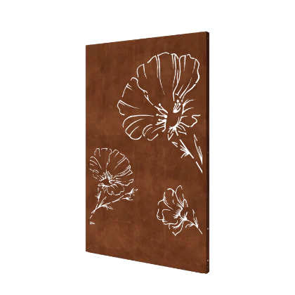 Panel dekoracyjny ze stali corten - Mak - 120 x 6 x 190 cm