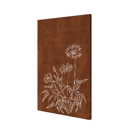 Panel dekoracyjny ze stali corten - Chaber - 120 x 6 x 190 cm