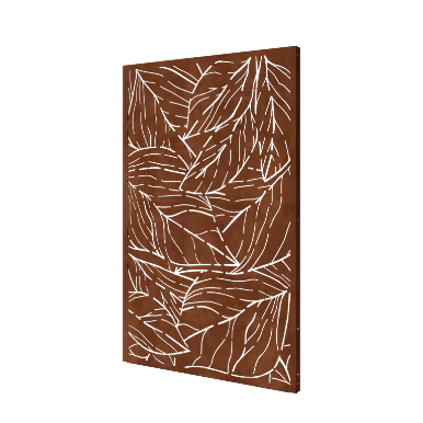 Panel dekoracyjny ze stali corten - Liście 1 - 120 x 6 x 190 cm