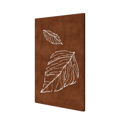 Panel dekoracyjny ze stali corten - Liście 2 - 120 x 6 x 190 cm